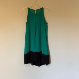 Sea Green and black dress
